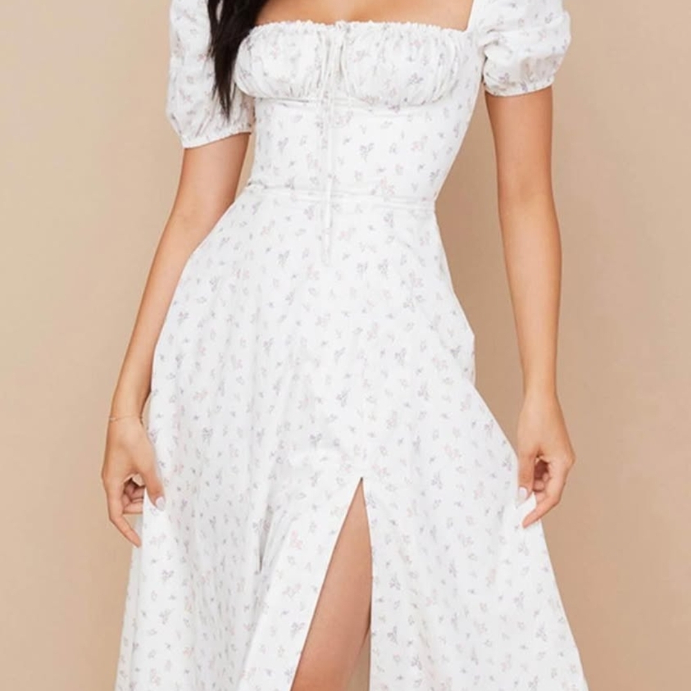 Elegant White Floral Dress